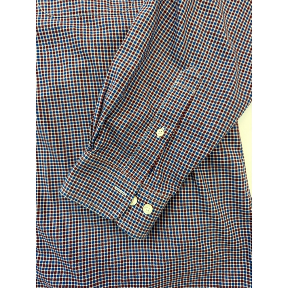 Brooks Brothers Regent Non-Iron Shirt Mens XL Red Blue Micro Check Button Down - Picture 5 of 7